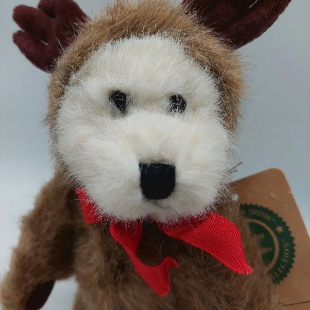 Boyds Bears Archive Collection Ewell 10” Jointed Plush In Reindeer Hat 1990-96